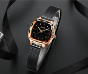 square ladies mesh band watch, view 7 - MRSLM