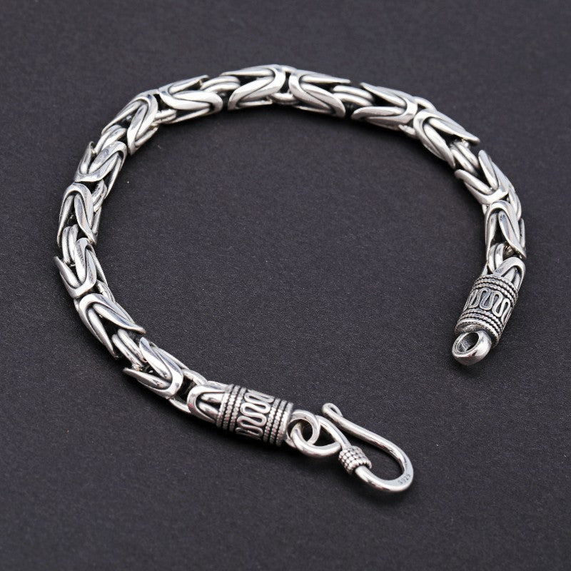 vintage ethnic silver bracelet, view 4 - MRSLM