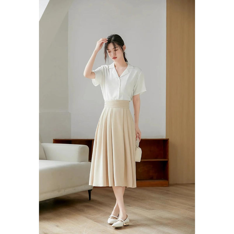 high-waisted pleated skirt with pockets, view 7 - MRSLM