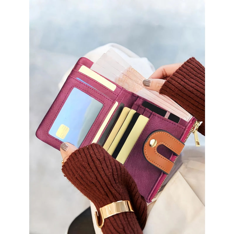 pu leather short wallet, view 11 - MRSLM
