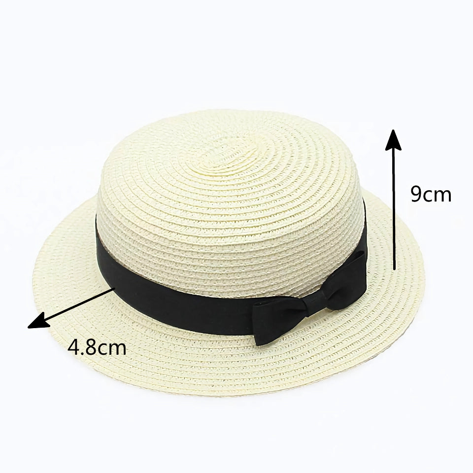 Classic Panama Hat with Bowknot