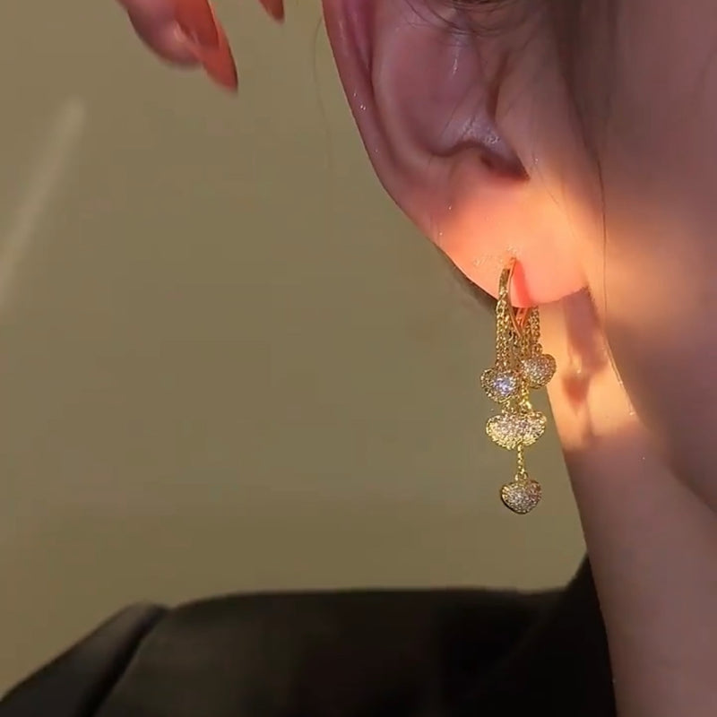 women's spun yarn flower earrings, view 2 - MRSLM