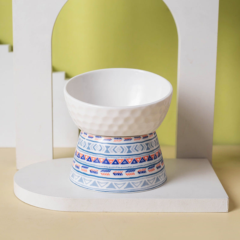 elevated ceramic cat bowl, view 5 - MRSLM