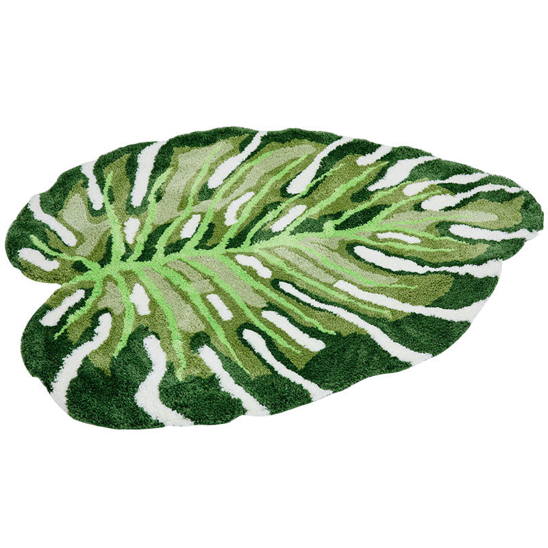 Monstera leaf tufted rug, view 4 - MRSLM