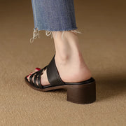 high heel leather sandals, view 11 - MRSLM