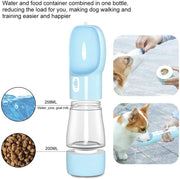 portable pet water bottle with food bowl, view 8 - MRSLM