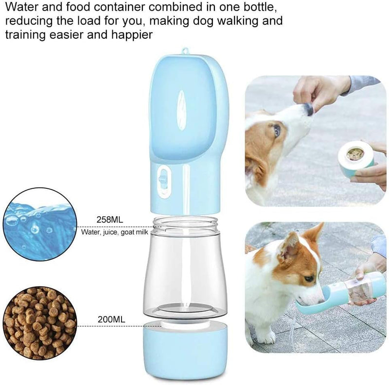 portable pet water bottle with food bowl, view 8 - MRSLM