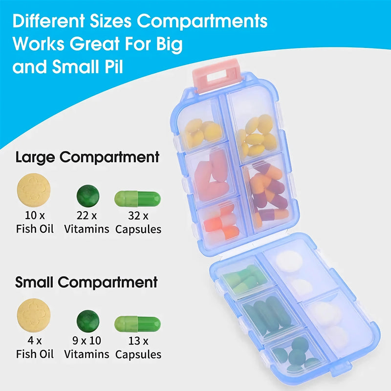 Reise-Pillenorganizer, tragbare Pillendose mit 10 Fächern