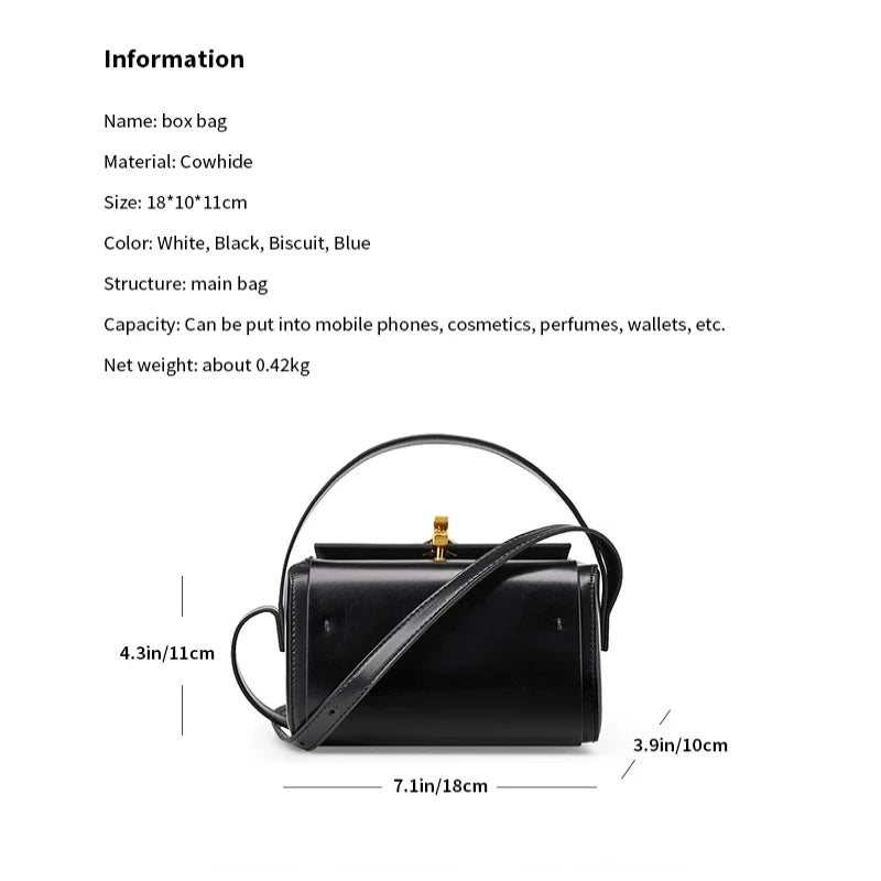Small square leather shoulder bag, view 10 - MRSLM