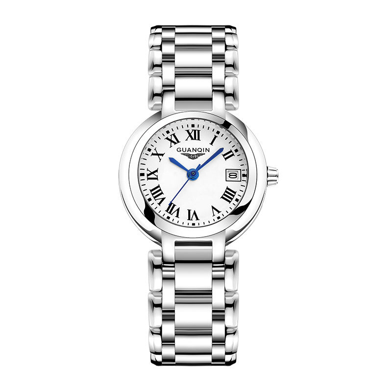 High-end ladies compact steel band watch