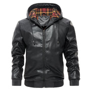 men's hooded PU leather jacket, view 6 - MRSLM