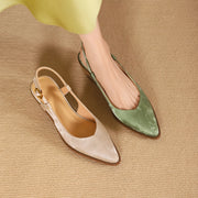 Slingback leather pumps, view 8 - MRSLM