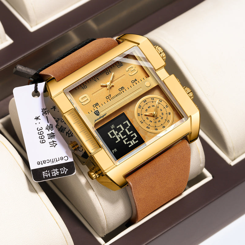 men's double display quartz watch, view 7 - MRSLM