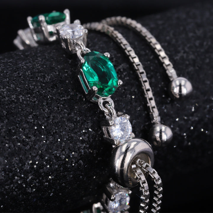 Emerald Bracelet 3 Carat Group Set Sidestones