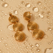 gold plated pendant earrings, view 6 - MRSLM