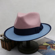 dual-color felt fedora hat, view 9 - MRSLM