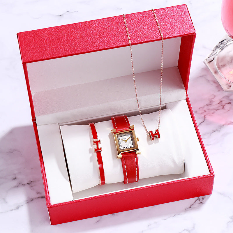 ladies slim leather strap watch sapphire glass, view 5 - MRSLM