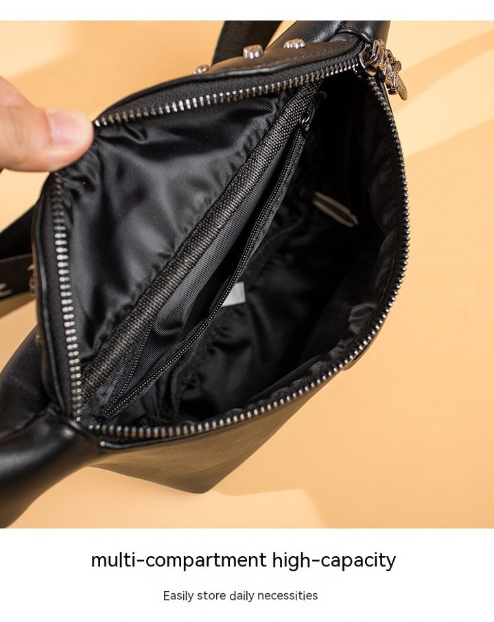 Men's Street Rivet Small Shoulder Crossbody Bag