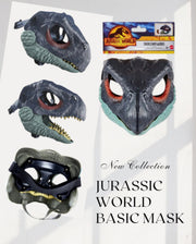 blue latex dinosaur head mask, view 6 - MRSLM