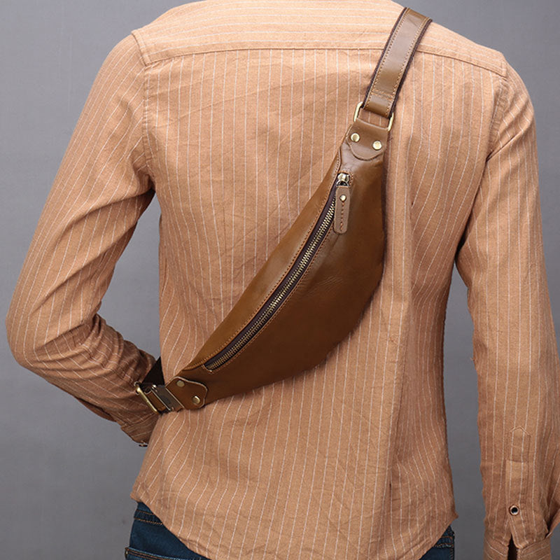 pochete de couro para celular masculino