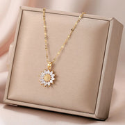 flower pendant necklace, view 4 - MRSLM
