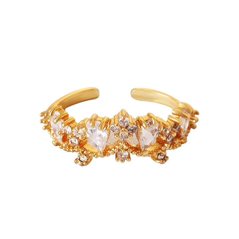 zircon drop crown ring, view 4 - MRSLM