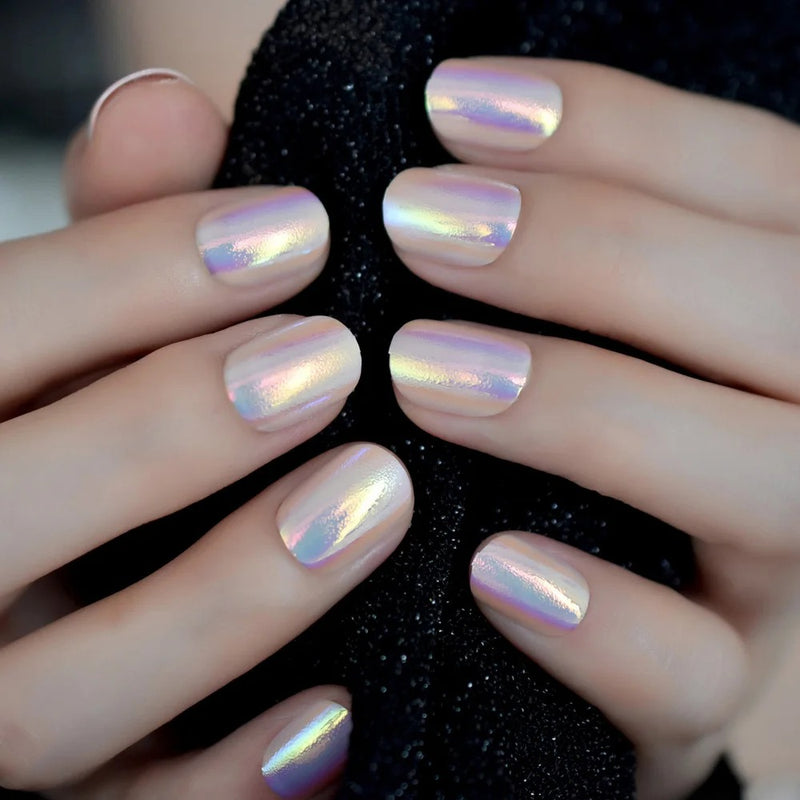chrome iridescent press-on nails - MRSLM