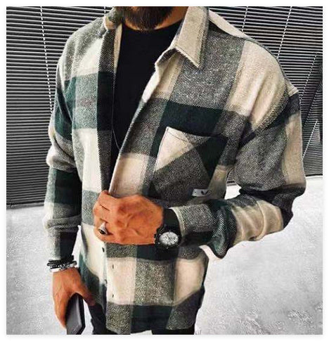 men's plaid woolen shirt, view 6 - MRSLM