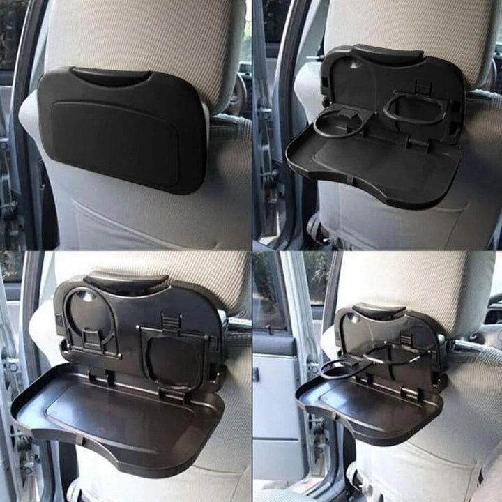 Universal Folding Car Cup Holder & Storage Box for Rear Seat