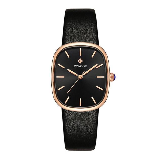 Luxury Leather Quartz Bracelet Watch for Women