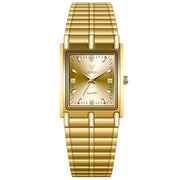 gold steel bracelet watch with square dial, view 4 - MRSLM