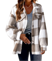 Women's fluffy lamb fleece button jacket, view 6 - MRSLM