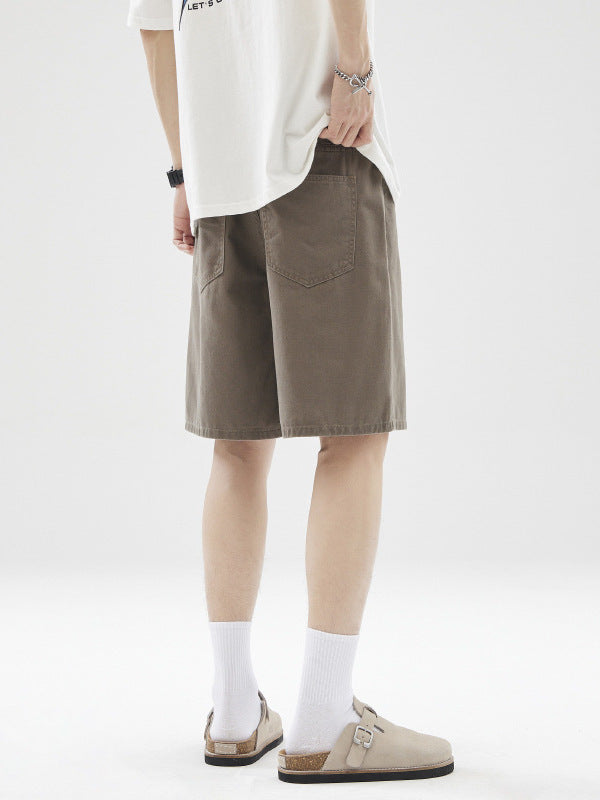 straight cotton casual shorts, view 2 - MRSLM