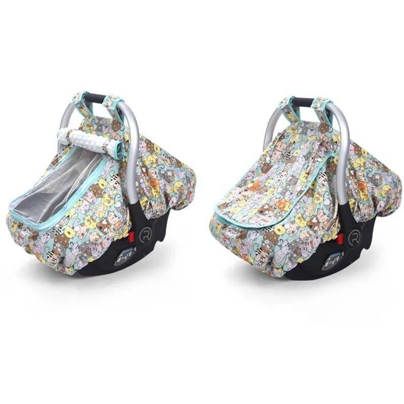 baby car seat cover with peep window, view 7 - MRSLM