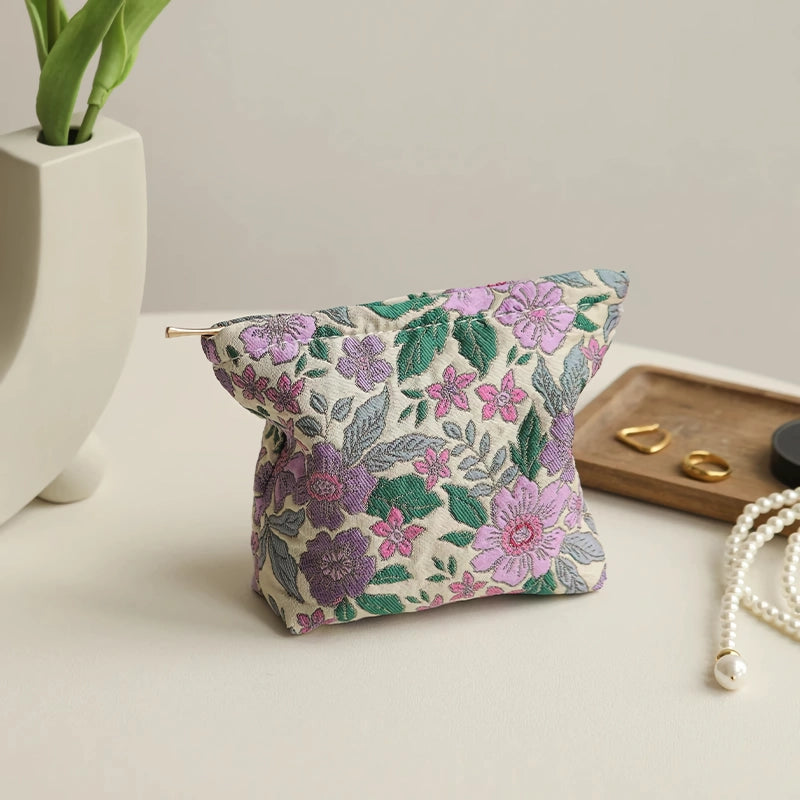 Vintage Floral Cosmetic Bag