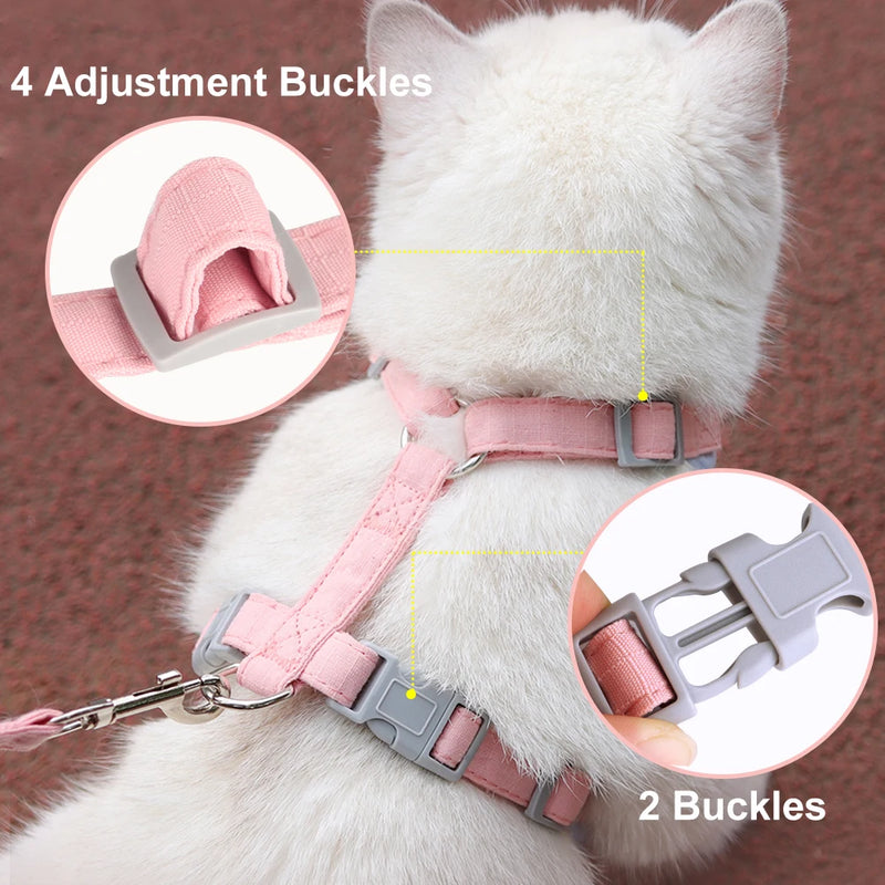 nylon mesh dog and cat harness leash set, view 6 - MRSLM