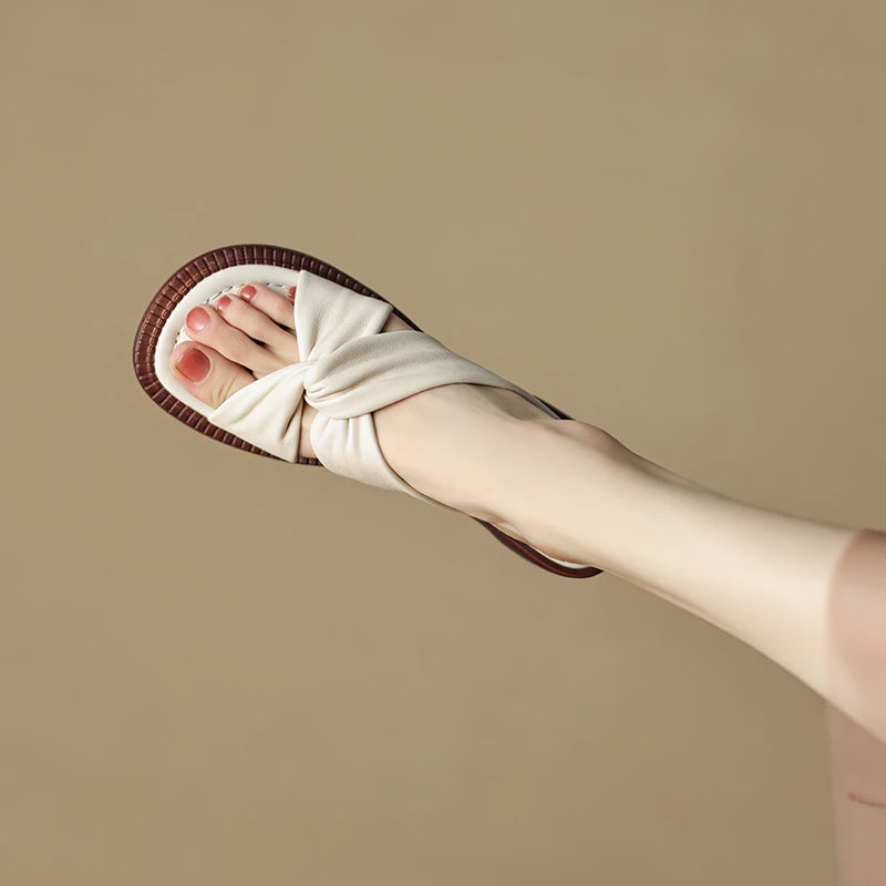 square heel leather slippers, view 5 - MRSLM