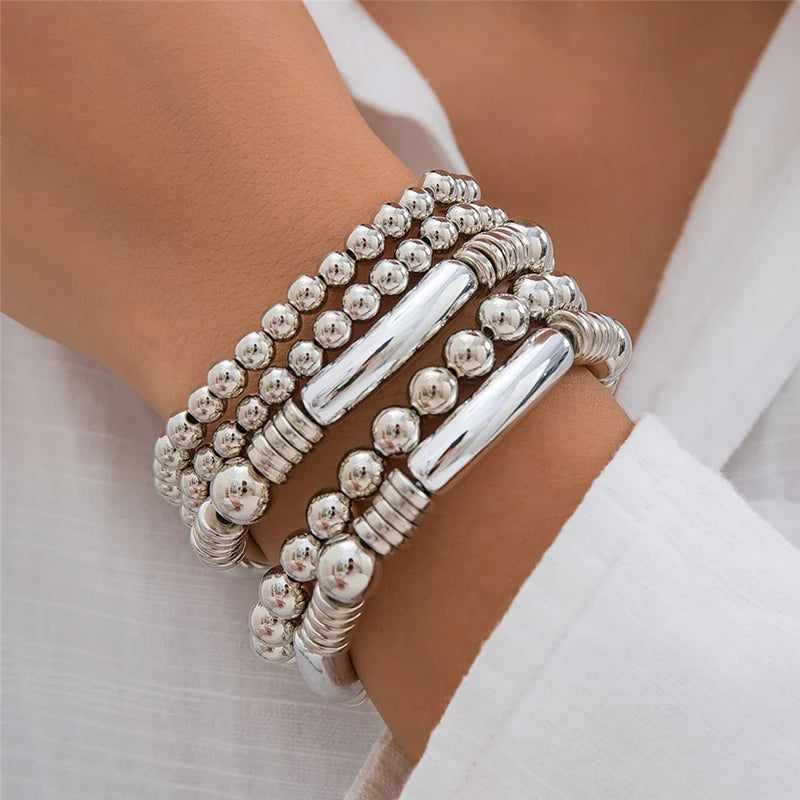 chunky beaded punk bracelet, view 3 - MRSLM