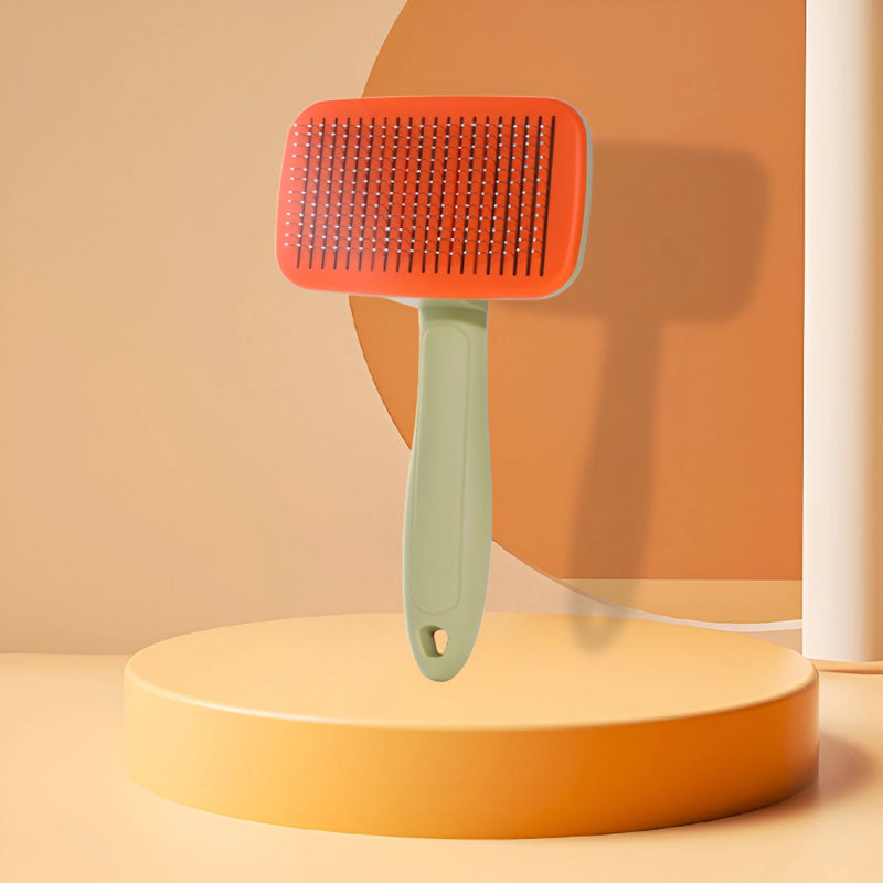 pet grooming brush with steel comb, view 4 - MRSLM