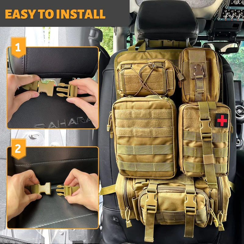 car seat organizer with Molle pouches, view 9 - MRSLM