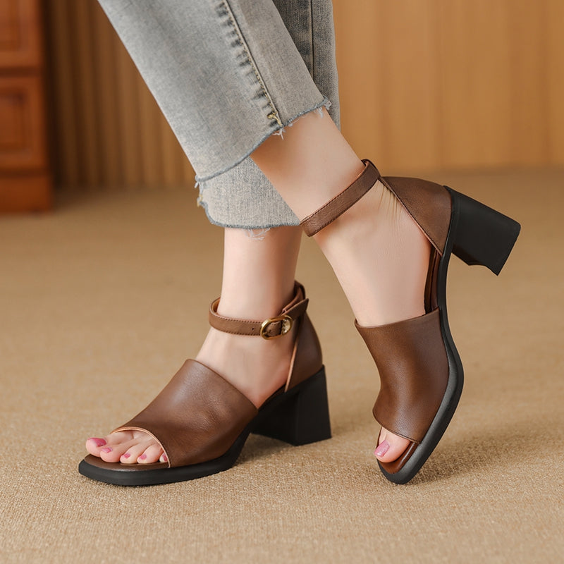 women's leather gladiator sandals, view 7 - MRSLM