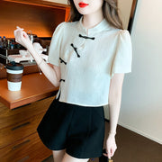 knot button short summer shirt, view 4 - MRSLM