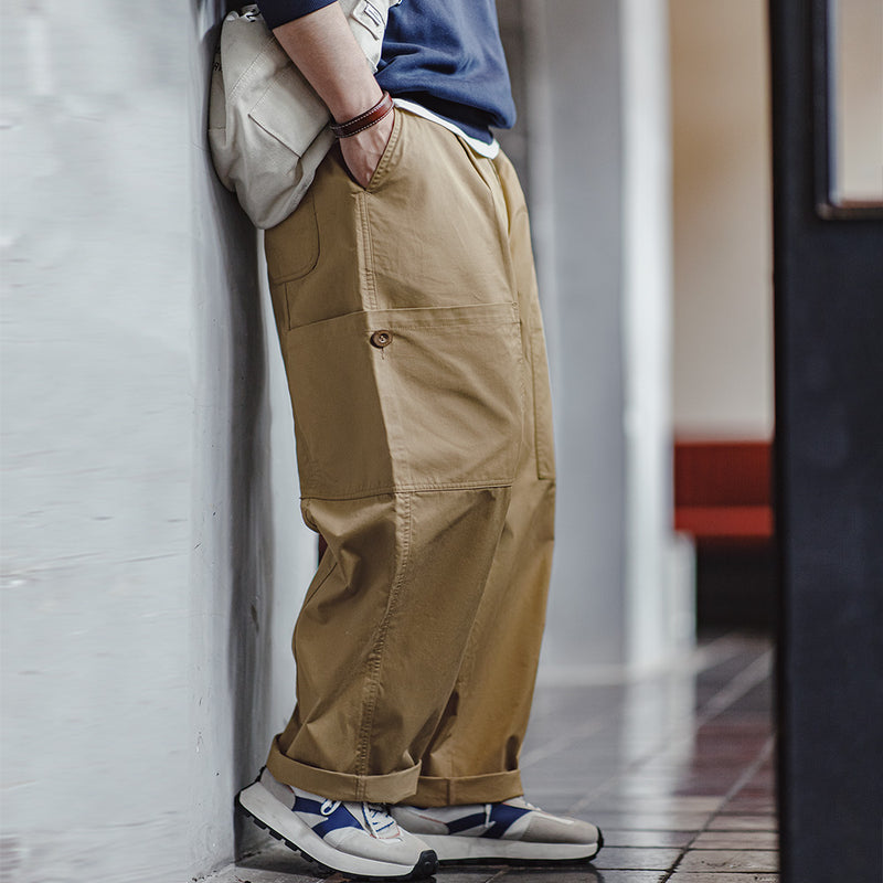 multi-pocket casual wide leg pants, view 7 - MRSLM