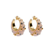women's simple geometric ring earrings, view 5 - MRSLM