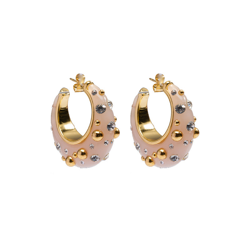 women's simple geometric ring earrings, view 5 - MRSLM