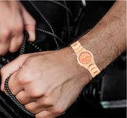 bamboo quartz watch black walnut strap, view 4 - MRSLM