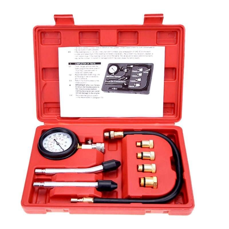Engine Cylinder Compression Tester Kit with Multiple Adapters