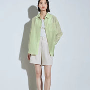 long sleeve silky blouse, view 2 - MRSLM