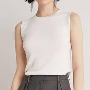 beaded O-neck tank tee - MRSLM