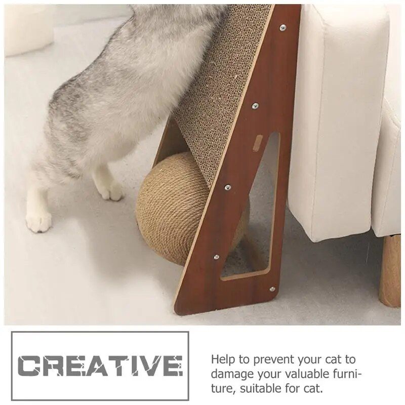 sisal ball cat scratching post, view 5 - MRSLM